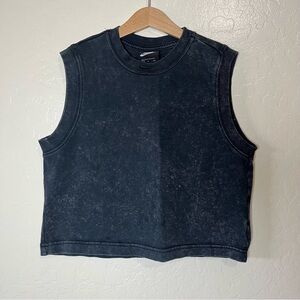 Nike Center Swoop Tank Top Muscle Tee Acid Wash Black Size S